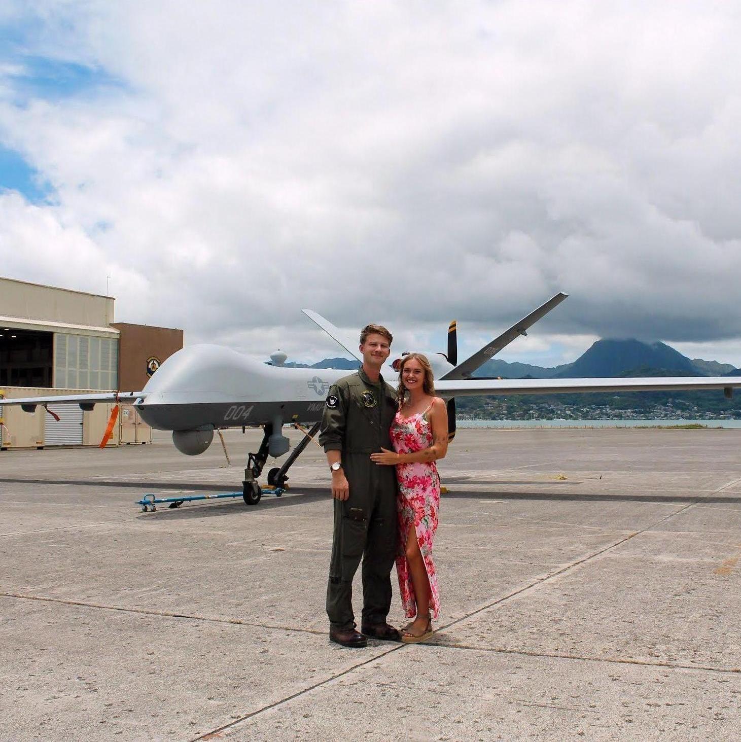The two of us in front of the drones Chris flew