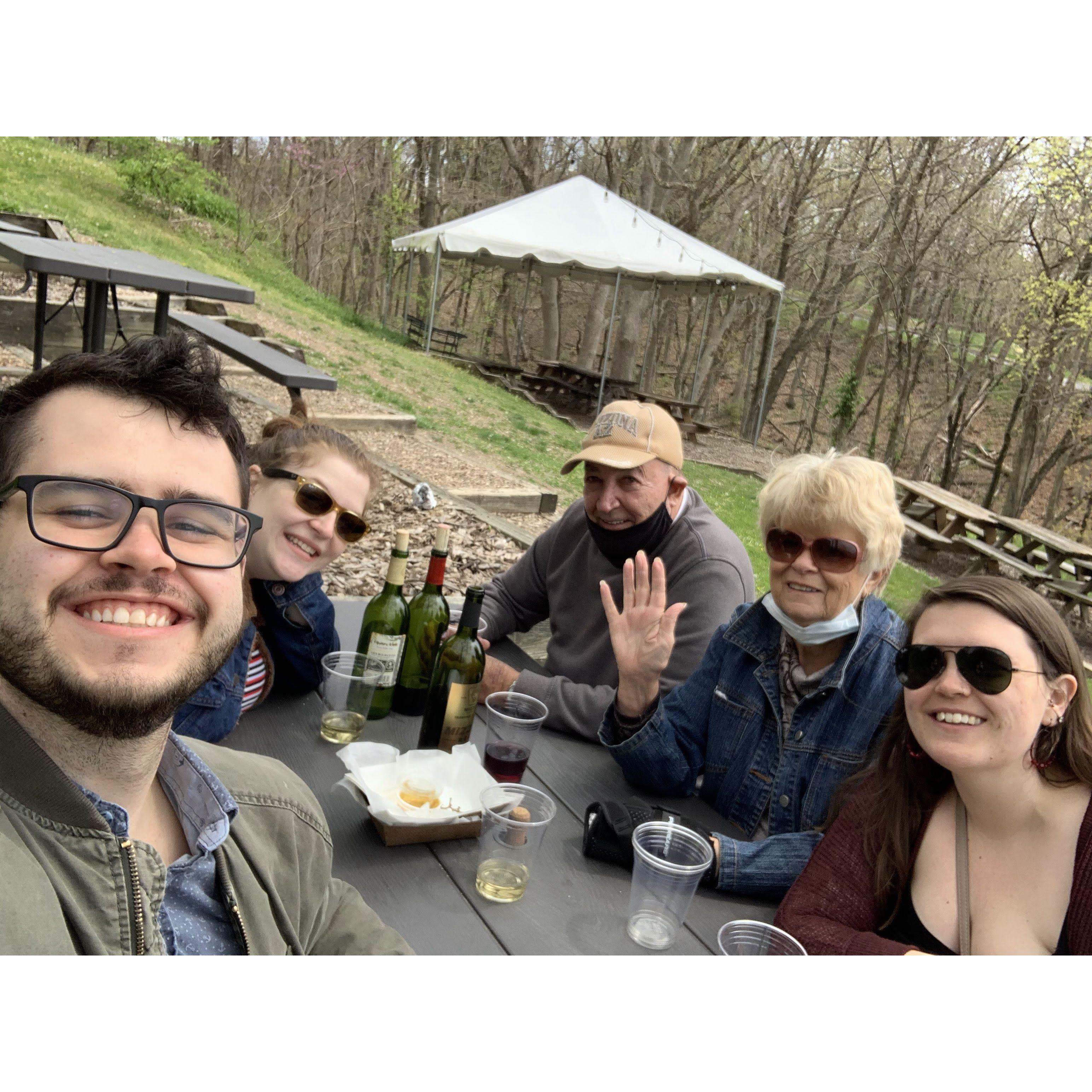 Winery shenanigans with Grandma, Grandpa, and Jess!