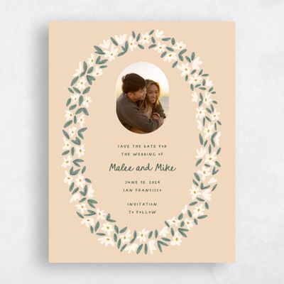 Beige Wedding Save the Date - Marguerite Photo