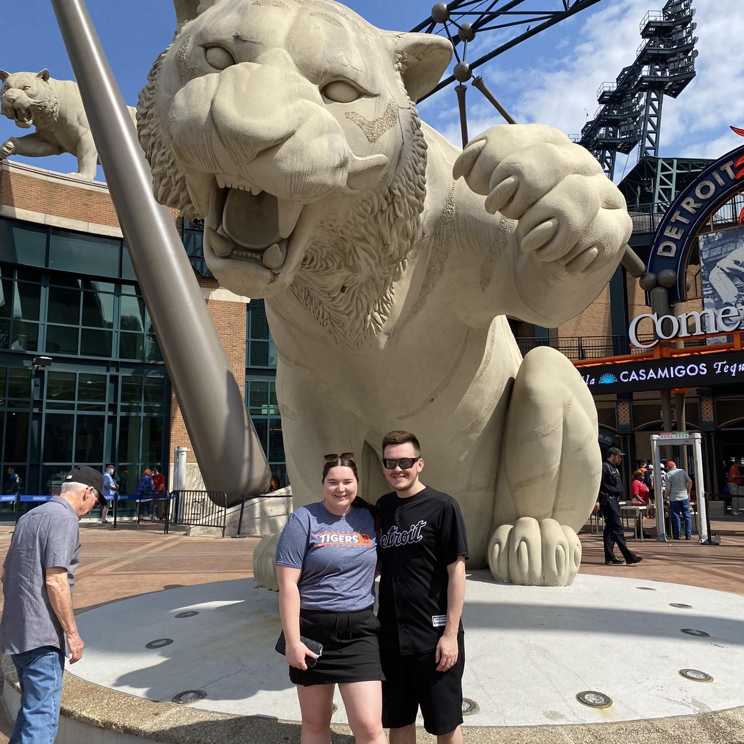 Outside Comerica Park in Detroit!