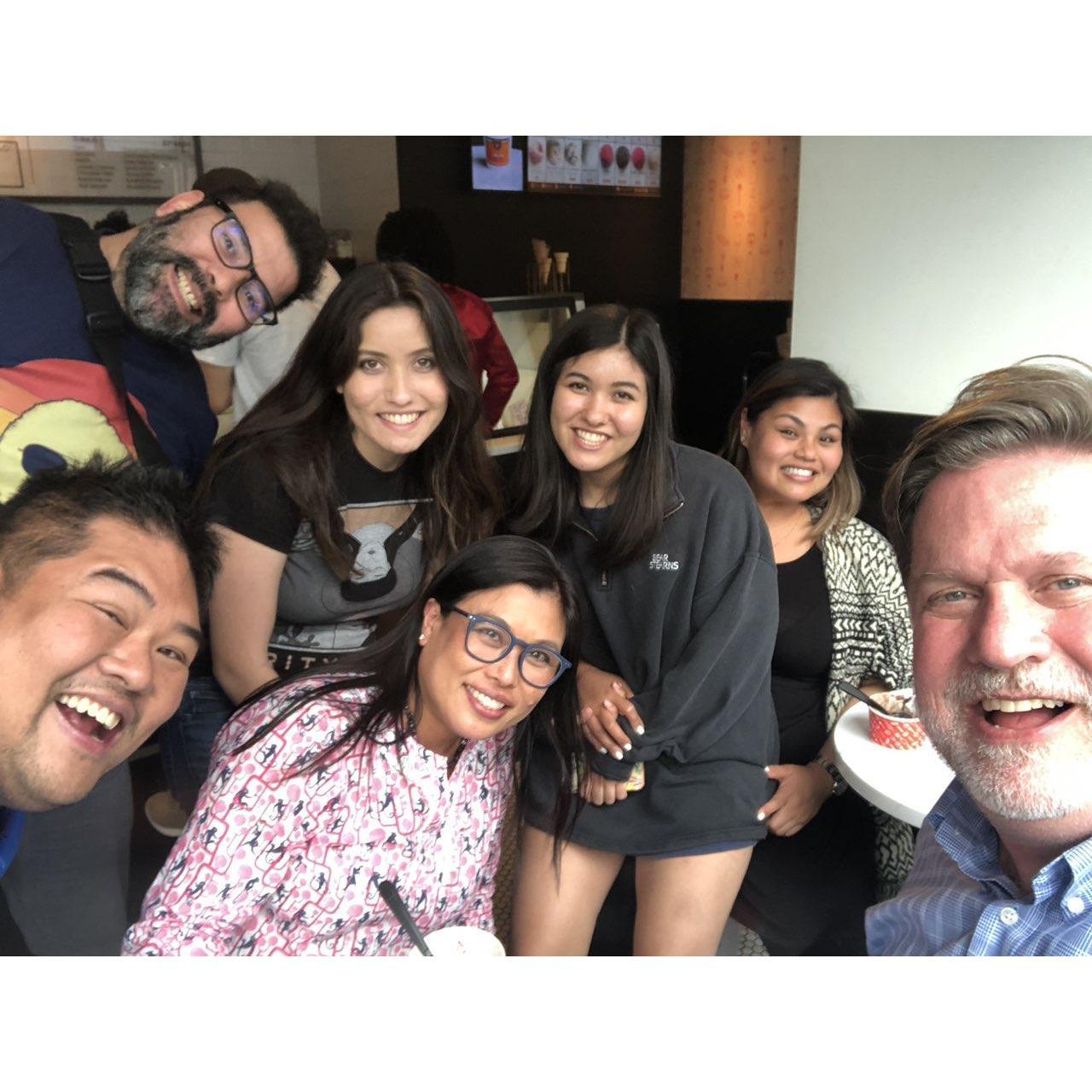 With the beautiful and loving Smith family in Pennsylvania ... (No Babe, we we're in Minneapolis! - Marge)