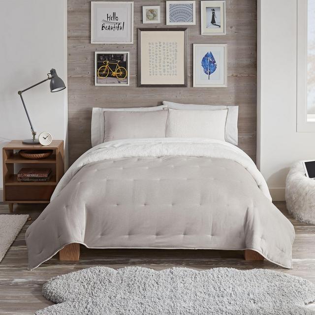 UGG® Devon Sherpa 3-Piece Reversible King Comforter Set in Oatmeal