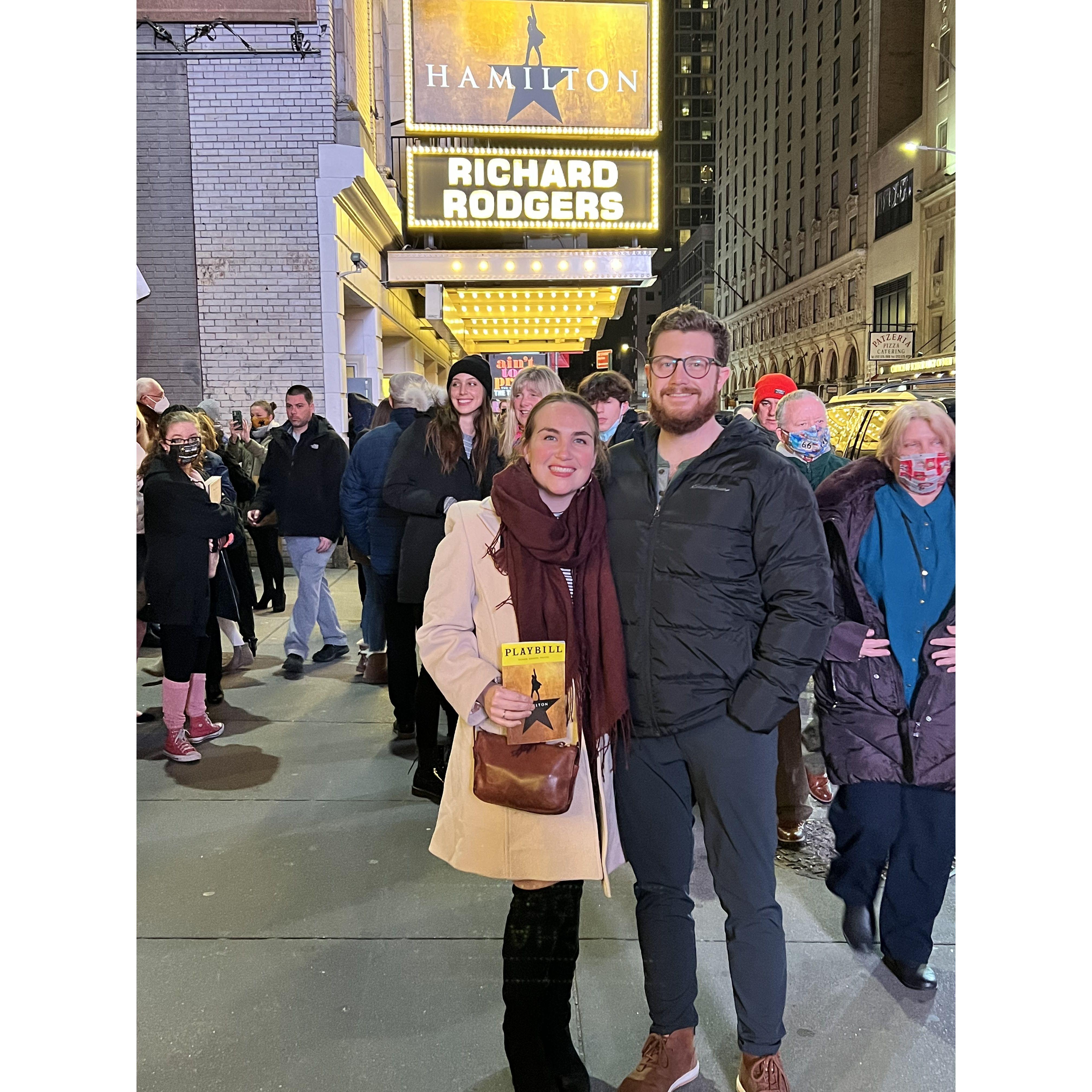 Our first of many Broadway shows in the City.