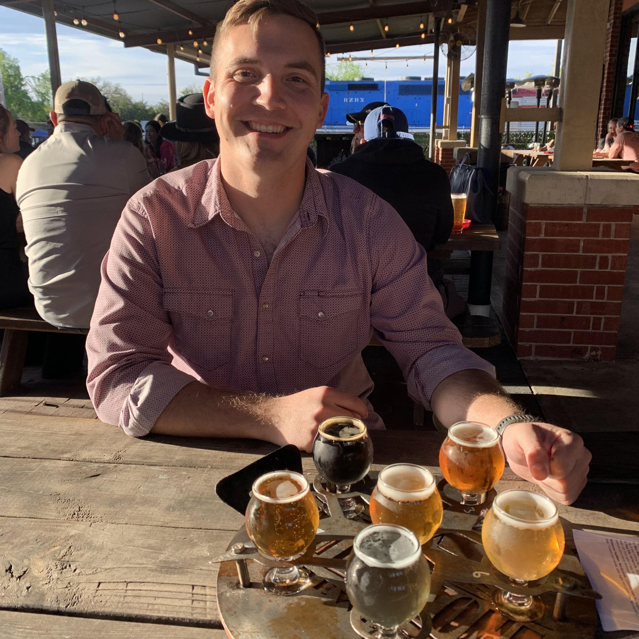 the first of many beer flights, I was desperate to get Ben to like craft beer!