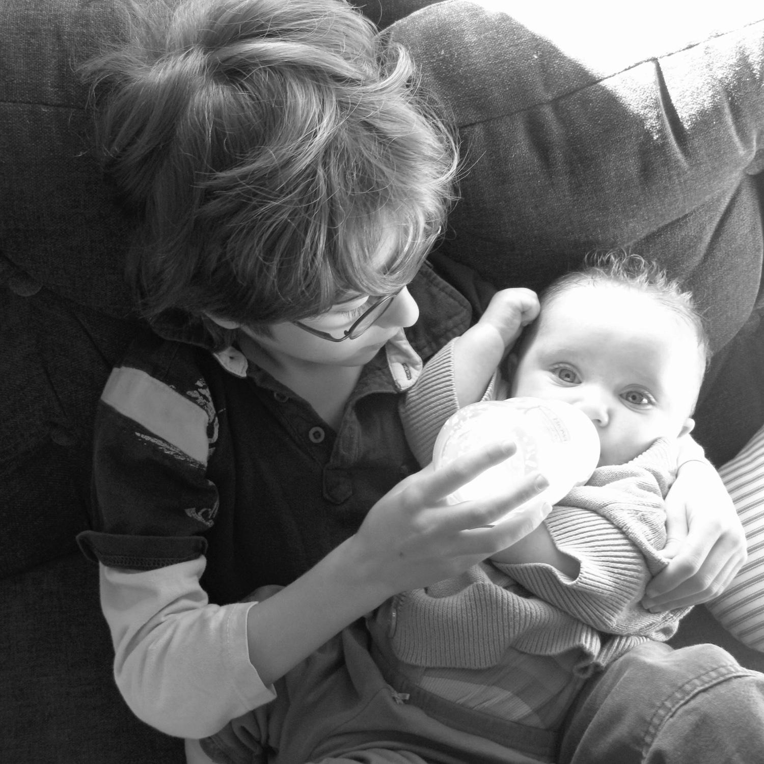 Mischa feeding Ellie