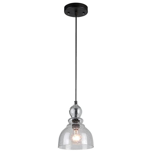 Westinghouse Lighting 6100800 Adjustable Indoor Mini-Pendant Light, Oil Rubbed Bronze Finish with Handblown Clear Seeded Glass