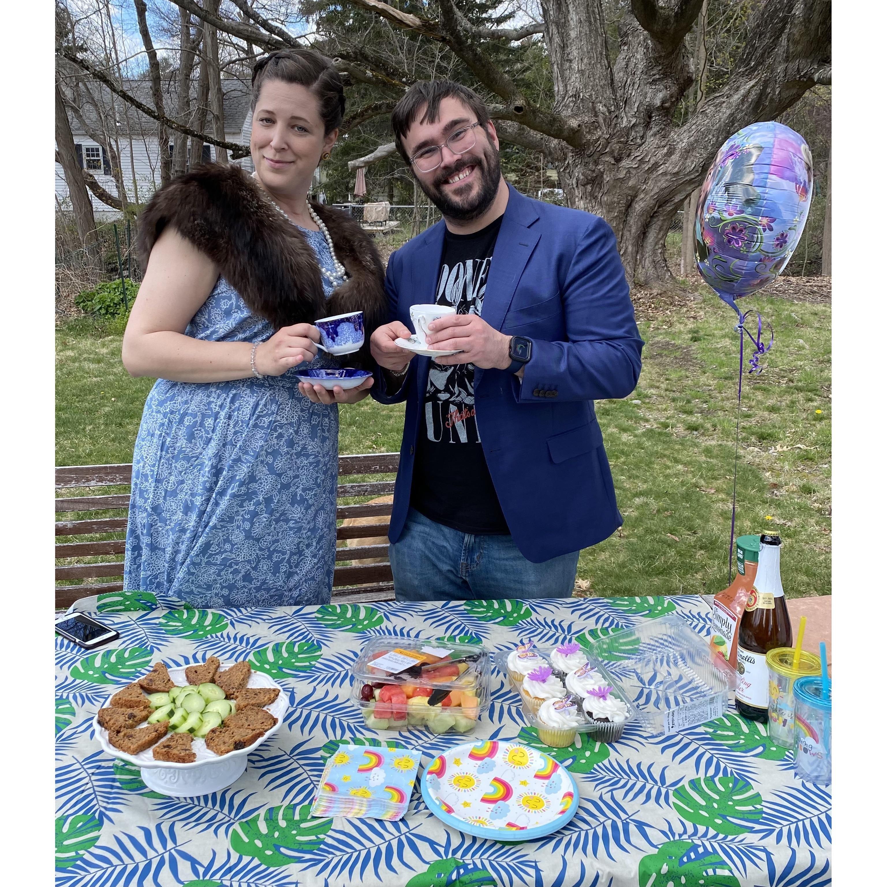We threw a "fancy party" for our nieces Hadleigh and Miller just because... (just because we had to get creative over 2020 with outdoor gatherings)