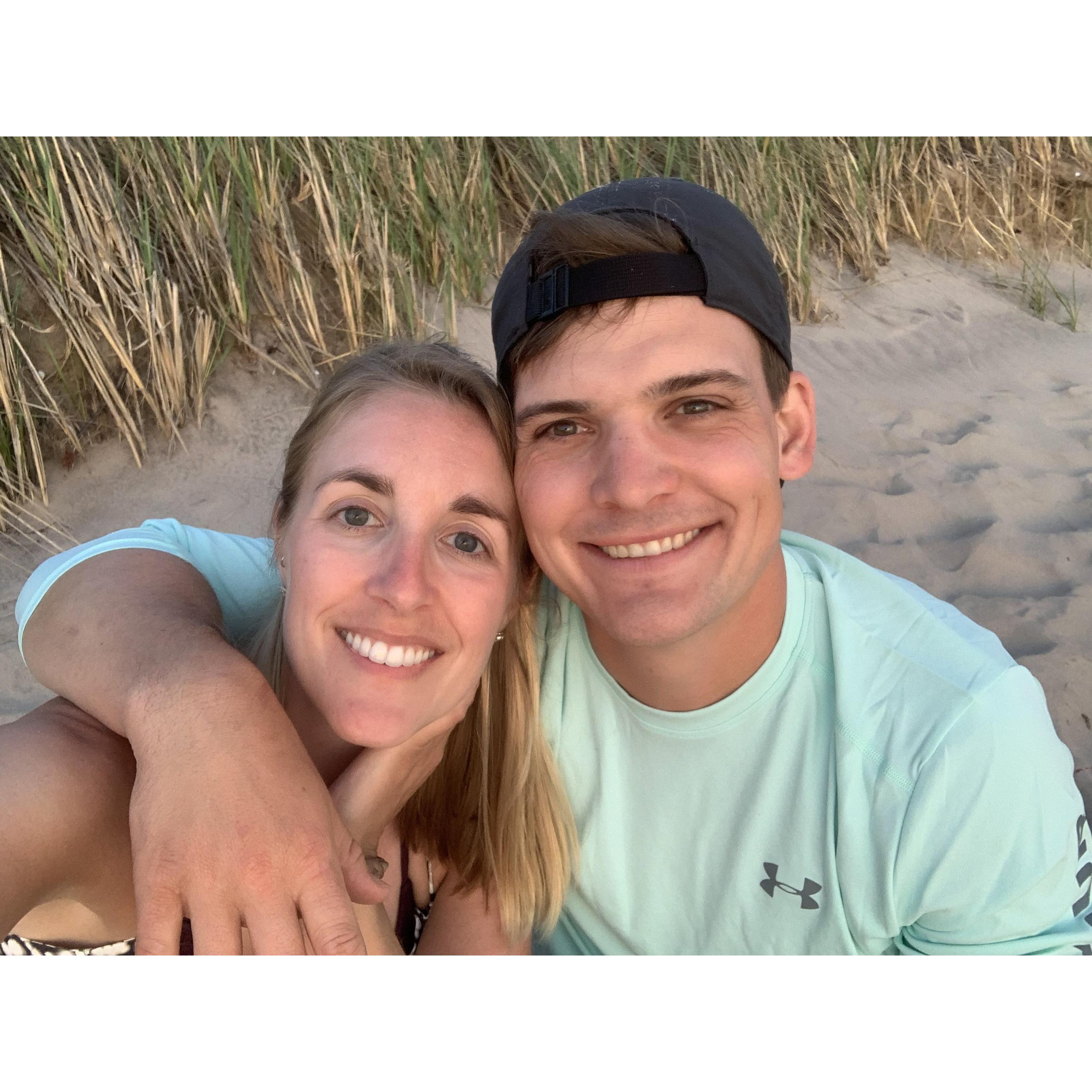 Hanging at the beach on Sandy Pond