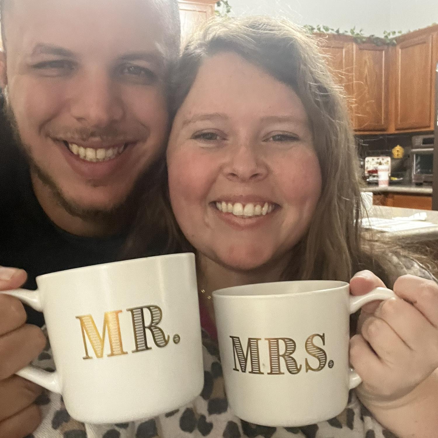 Mugs given by friends to celebrate our engagement