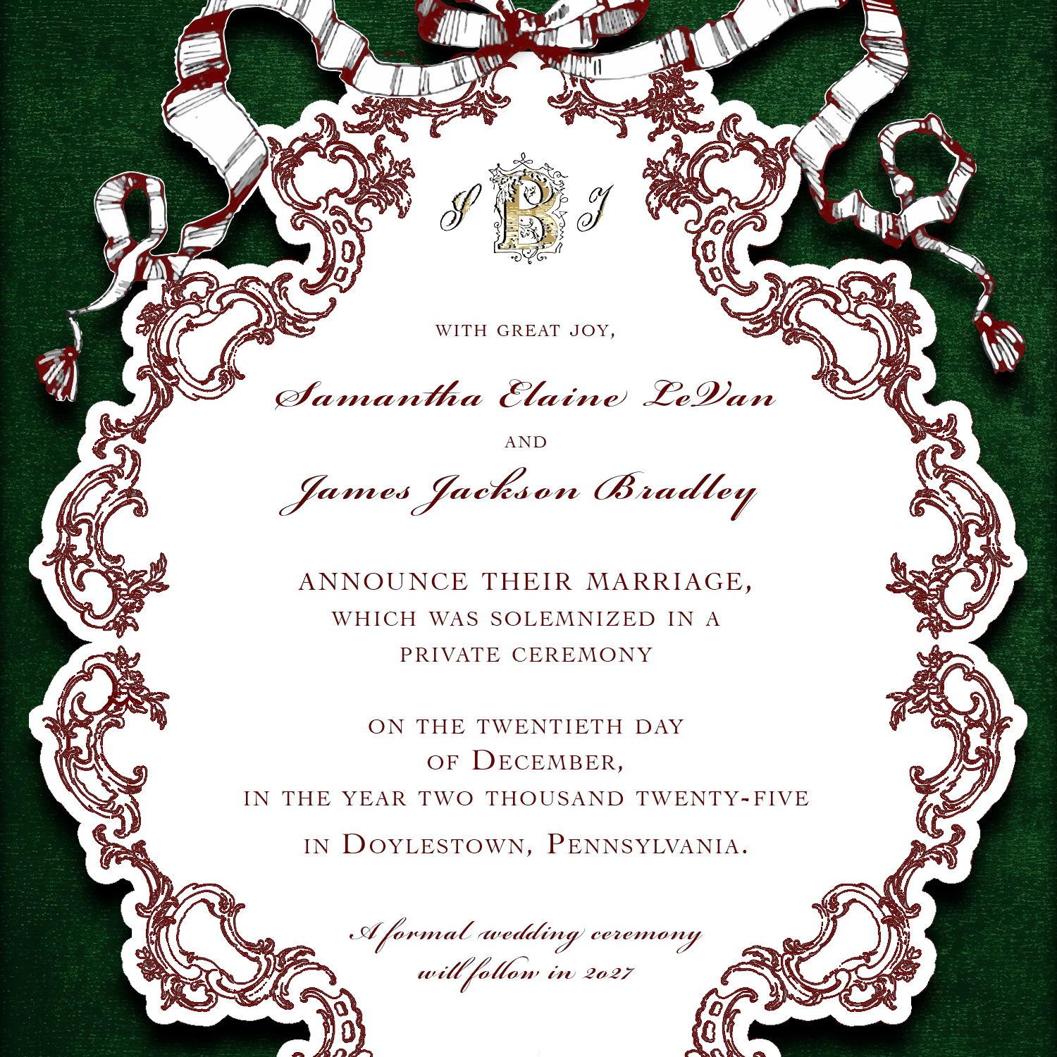 Our elopement announcement