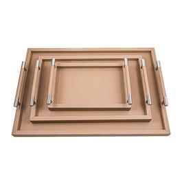 Pinetti Tray Dedalo Rectangular Tray, Taupe