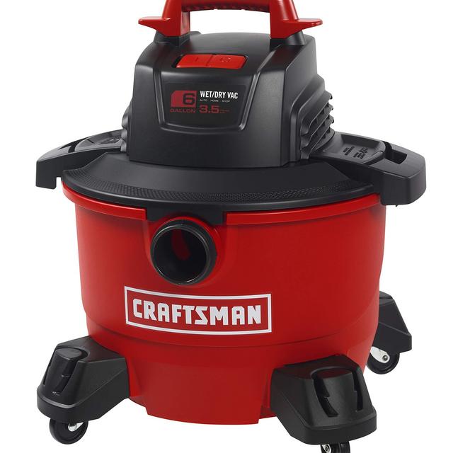 CRAFTSMAN 17584 6 gallon 3.5 Peak Hp Wet/Dry Vac, Portable Shop Vacuum with Attachments