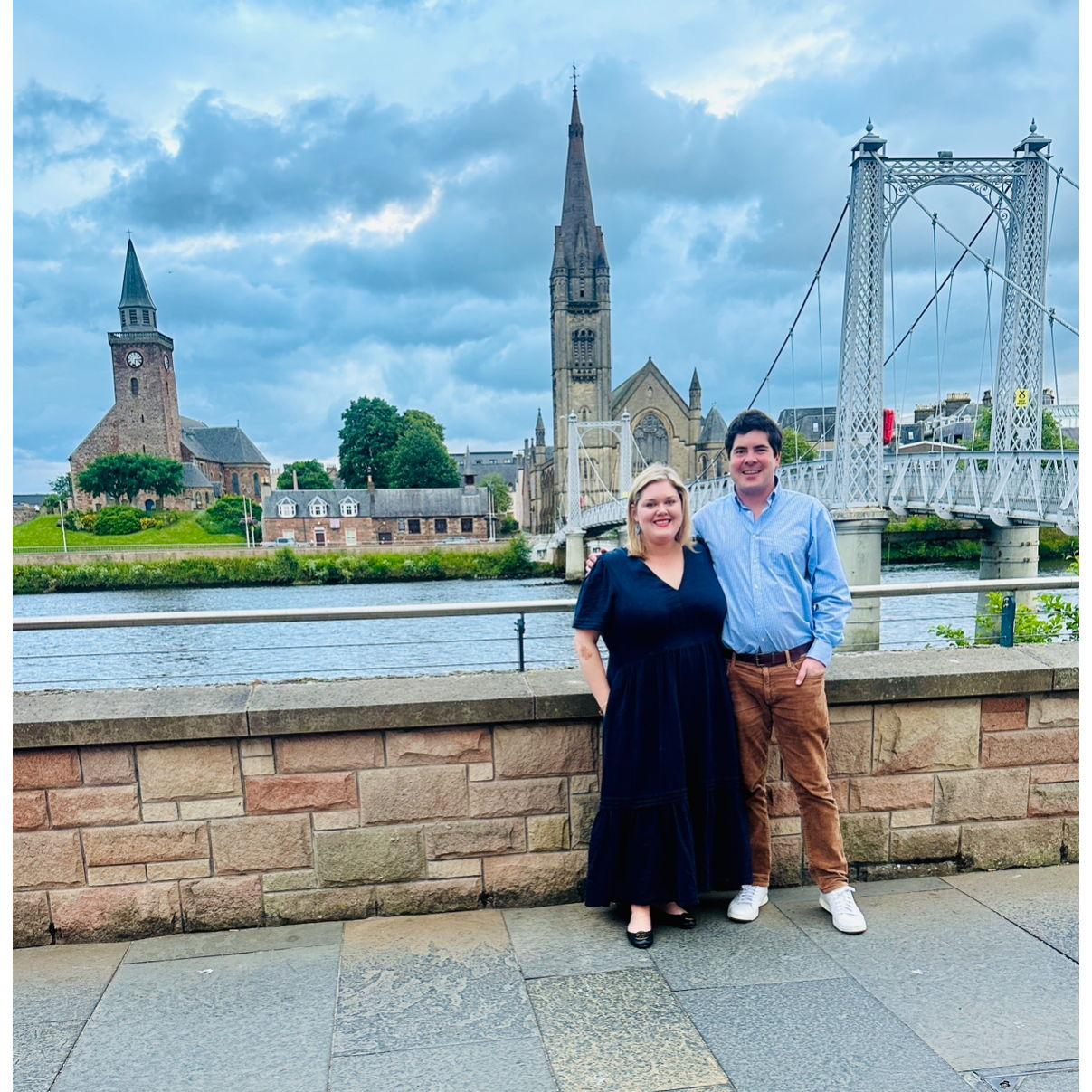 Celebrating Satie's birthday after dinner in Inverness, Scotland