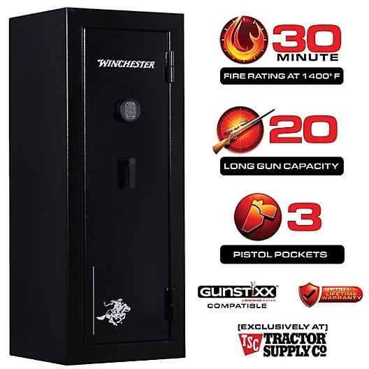 Winchester Safes 20 Long Gun 14.2 cu. ft. Electronic Lock Gun Safe, 30 Min. Fire Rating, Black at Tractor Supply Co