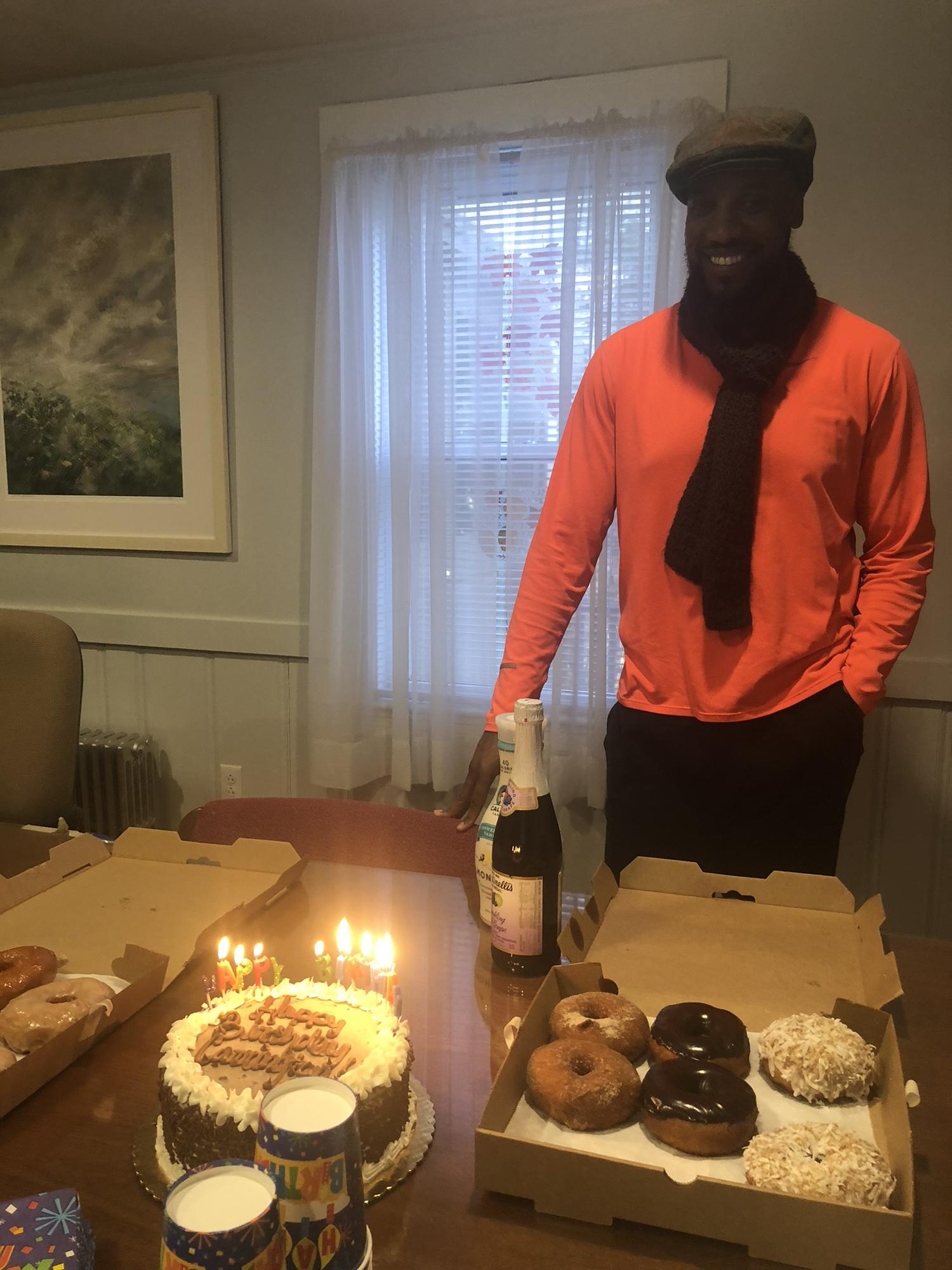 Surprised him at work for his birthday 2018
