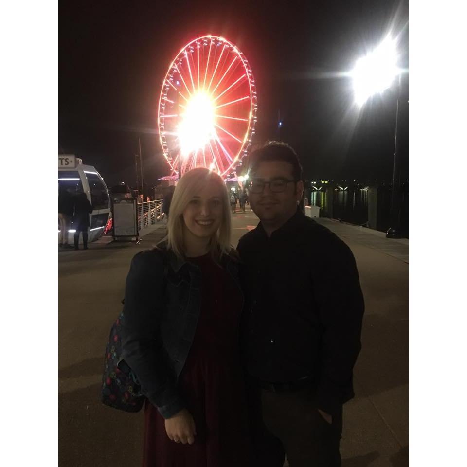 Right before we rode the ferris wheel in National Harbor, MD.