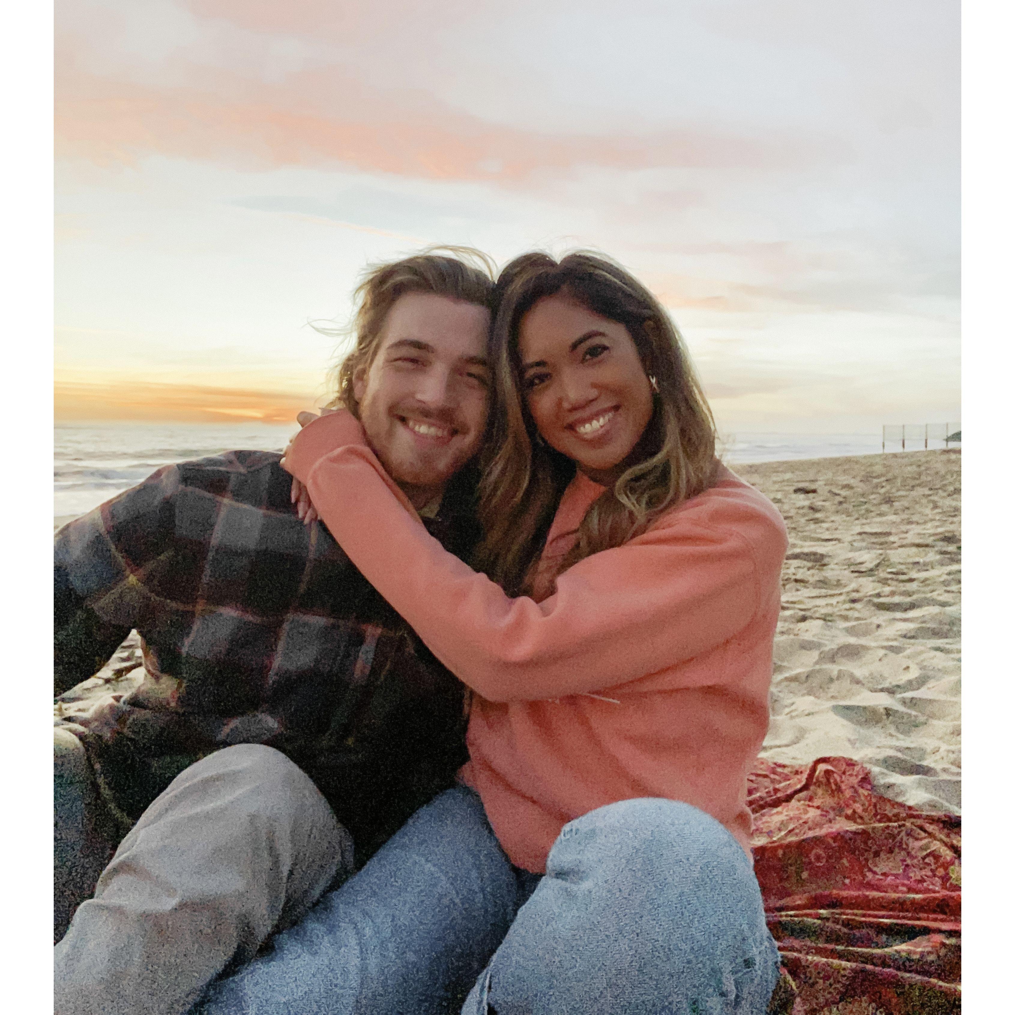 Valentine's Day at our fave beach in Malibu, CA.