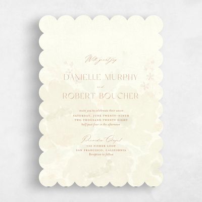 Yellow Scalloped Wedding Invitation - Elidure Classic