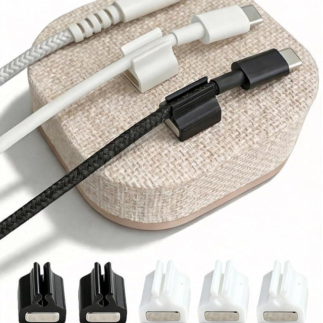 Brolena Magnetic Cord Holder, Cable Organizer with 5 Magnetic Clips for Desk & Nightstand Cable Management, Practical Charging Accessory for Home, Office & Gift Giving