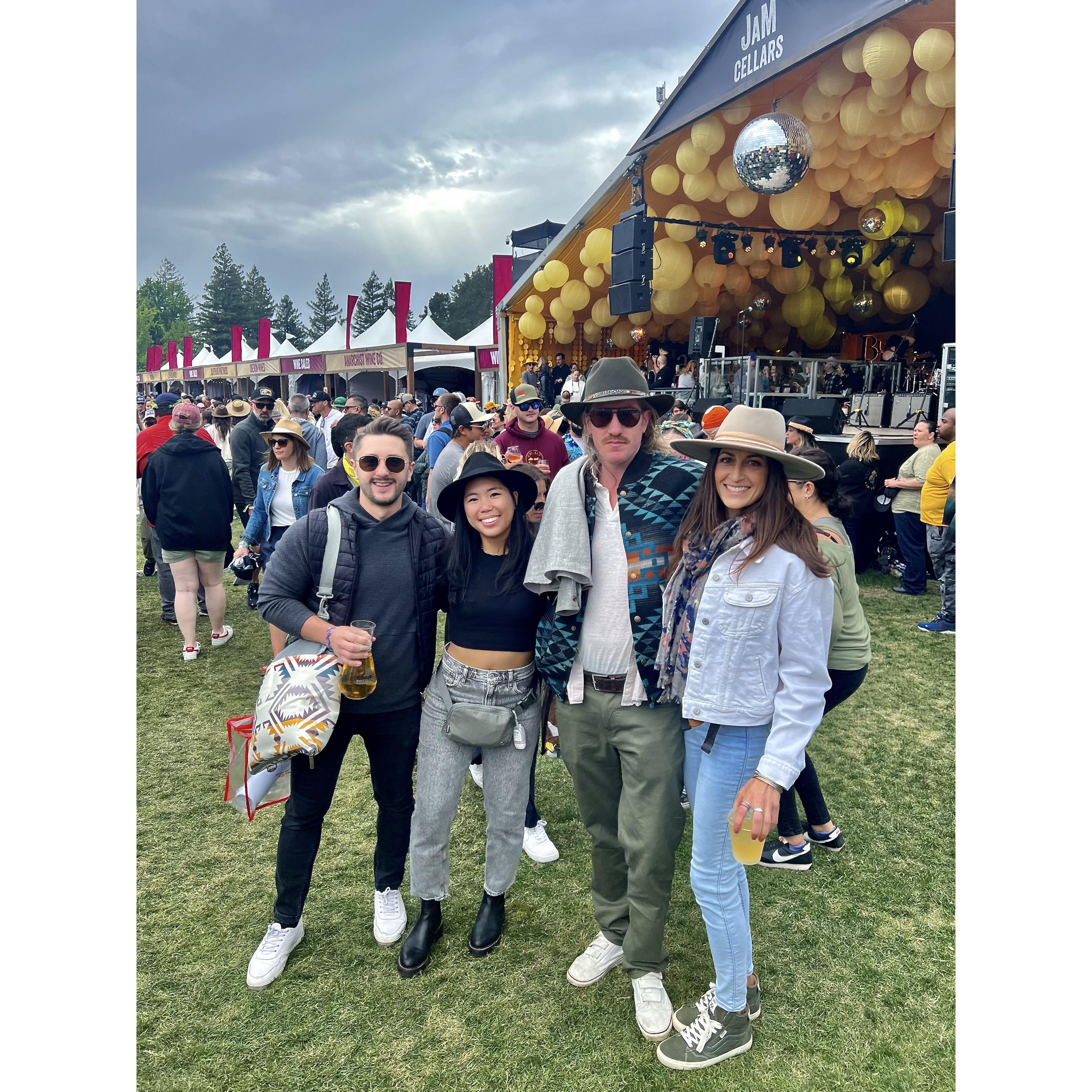 Enjoying great tunes and great friends at Bottle Rock.