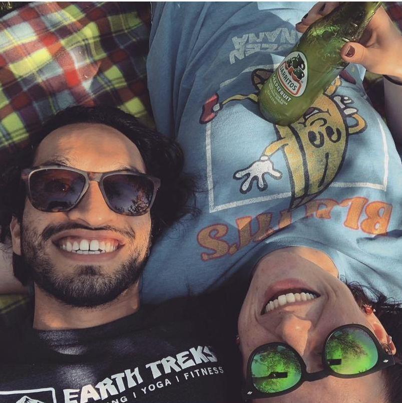 Homemade pizza picnic in the park in Chicago