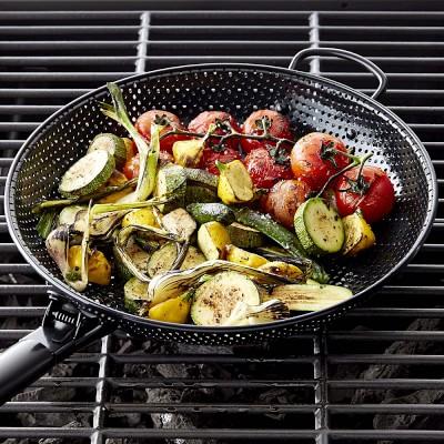 High Heat Nonstick Steel Grill Fry Pan, Black