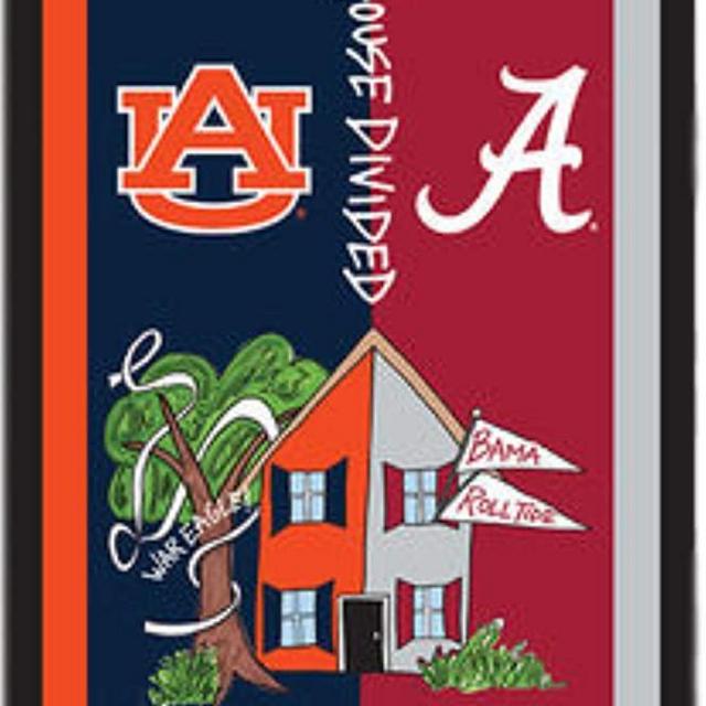 Magnolia Lane Auburn and University of Alabama House Divided Garden Flag 50218