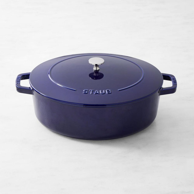 Staub Enameled Cast Iron Wide Oval Dutch Oven, 6 1/4-Qt., Sapphire