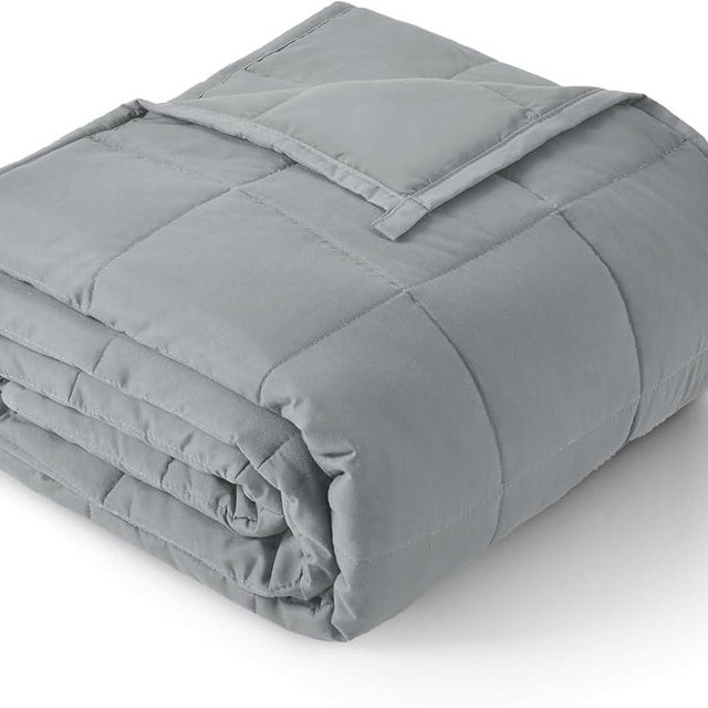 Topblan Weighted Blanket Queen Size 15lbs, Soft Cooling Weighted Blanket for Adults, Breathable Heavy Microfiber with Glass Beads Warm Blanket for Sofa Bed All Season, 60 x 80 inches, Grey