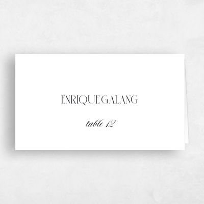 White Wedding Place Card - Milan