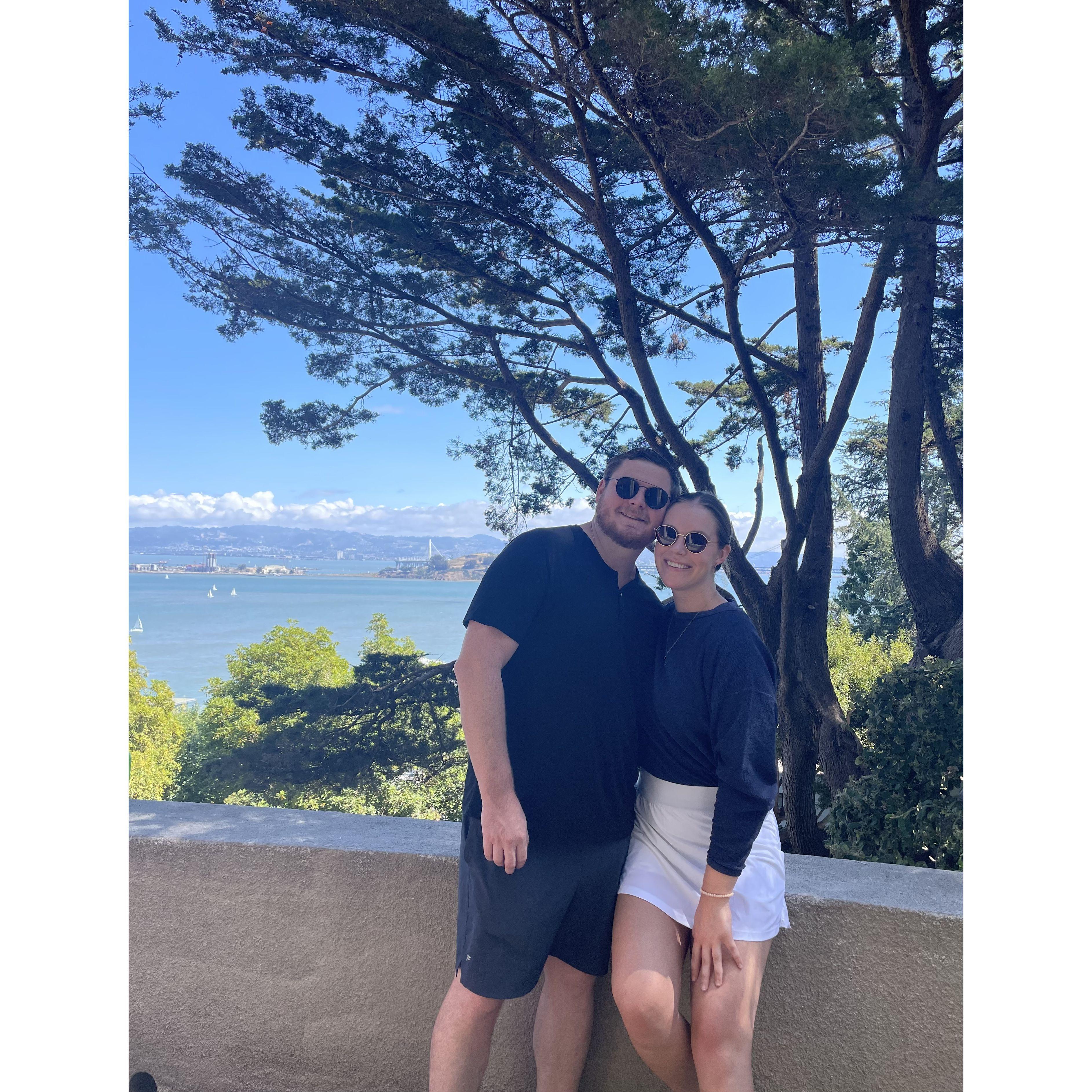 At the top of a very steep hill in San Francisco!