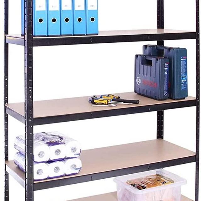 Garage Shelving Units - 71" H x 47" L x 18" - Heavy Duty Racking - Shelves for Storage -1 Bay - Black - 5 Tier - 2000LB Capacity (400LB Per Shelf) - Workshop, Shed, Office - 5 Year Warranty