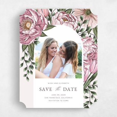 Beige Ticket Wedding Save the Date - Granger Photo