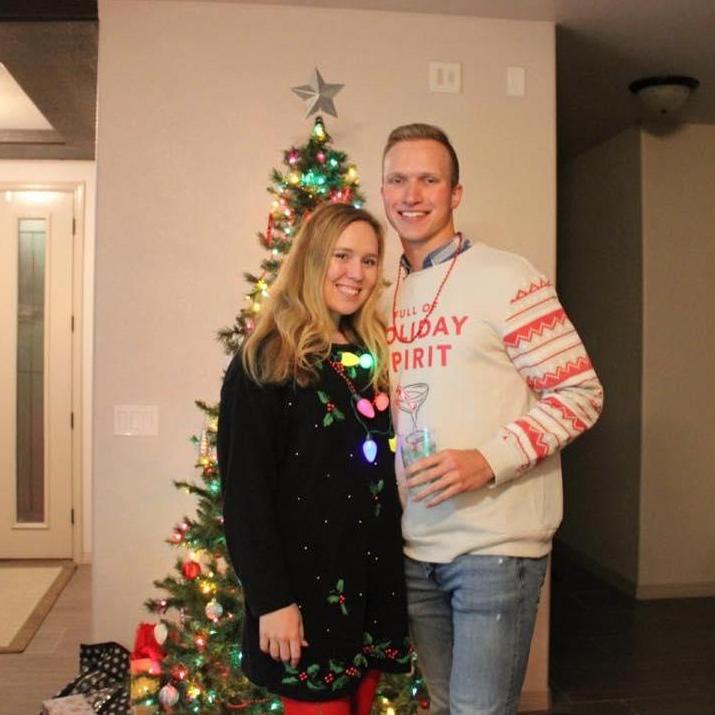 Christmas party with friends in December of 2021.