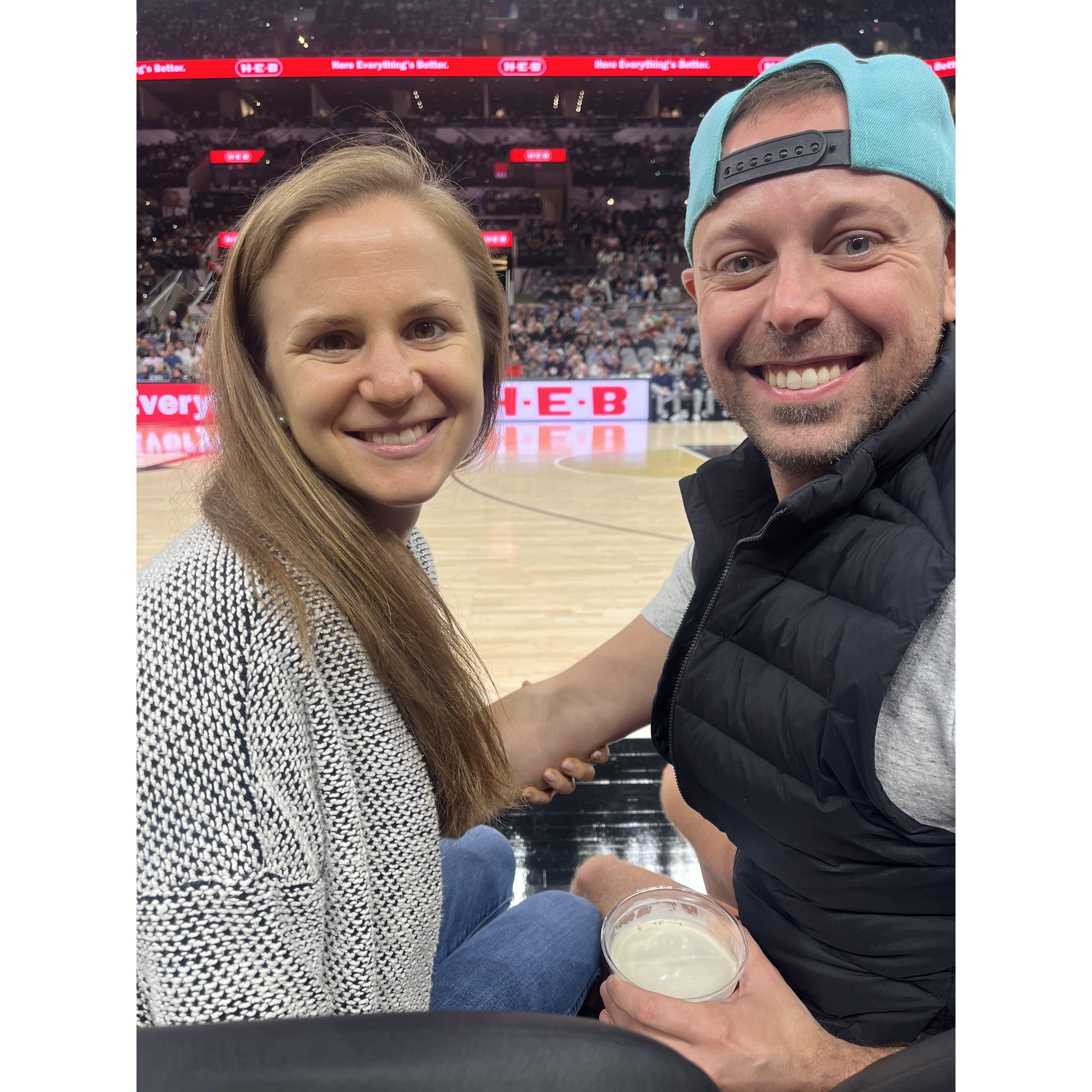 Courtside Spurs game!