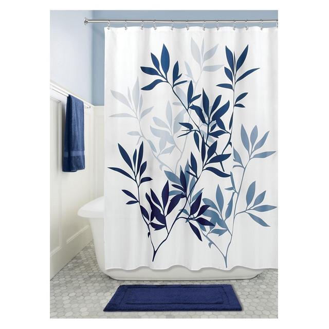 Leaves Shower Curtain Navy - iDESIGN