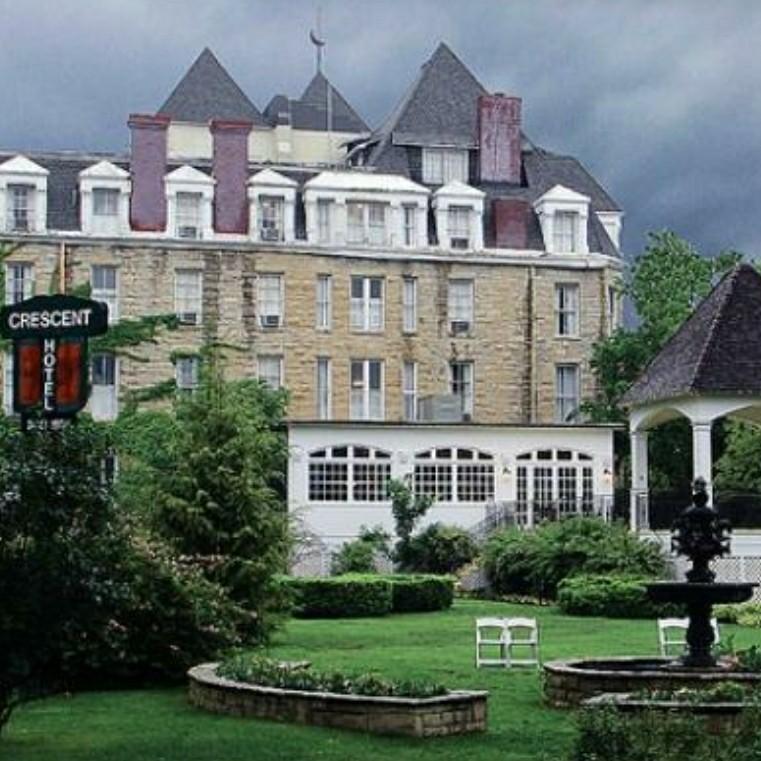 The white arched windows and gazebo where the reception will be