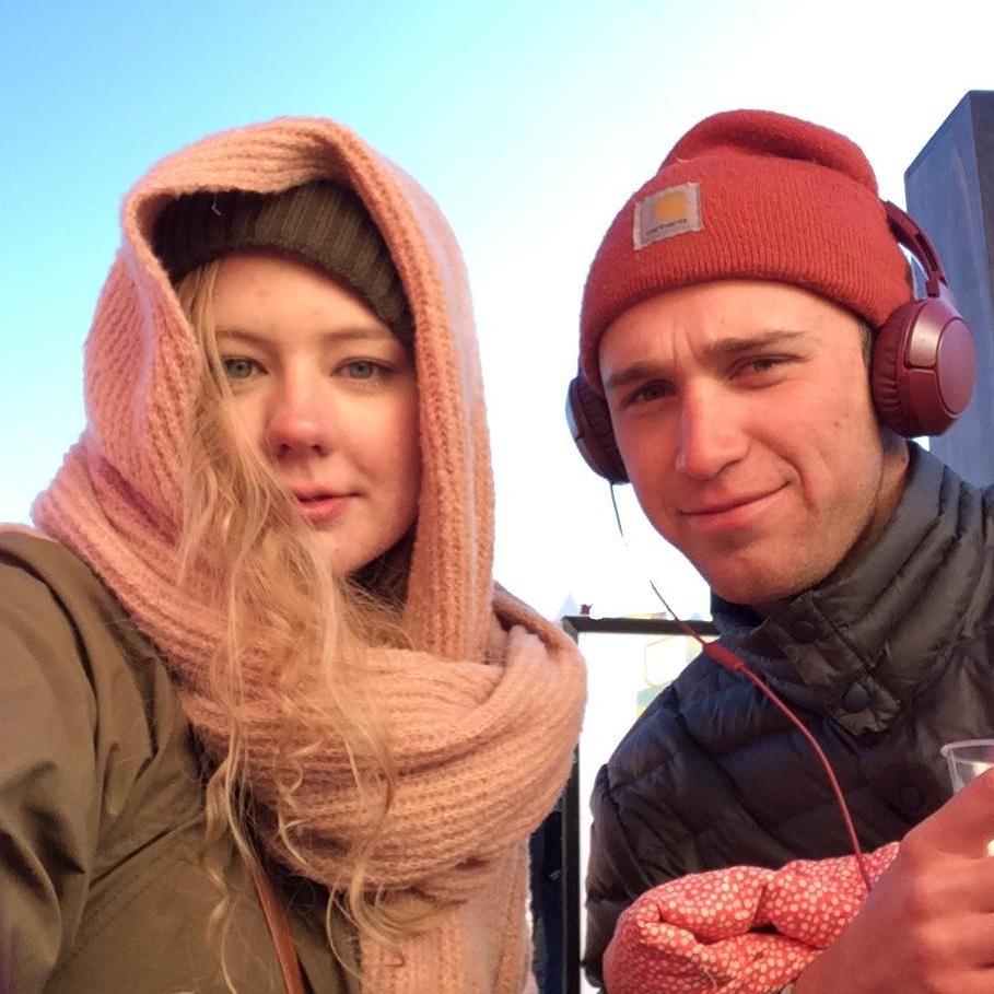 Our first picture we ever took together (just friends), at the Albuquerque International Balloon Festival. We were freezing.