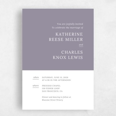 Purple Wedding Invitation - Stevens Edge