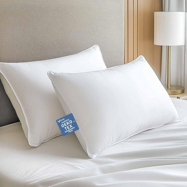 Hypoallergenic Viscose from Bamboo Soft Pillows with Down Alternative Filling, King Size set of 2, Moisture-Wicking, Luxury Hotel Quality, Ideal for Back And Stomach Sleeper, Oeko-Tex Certified