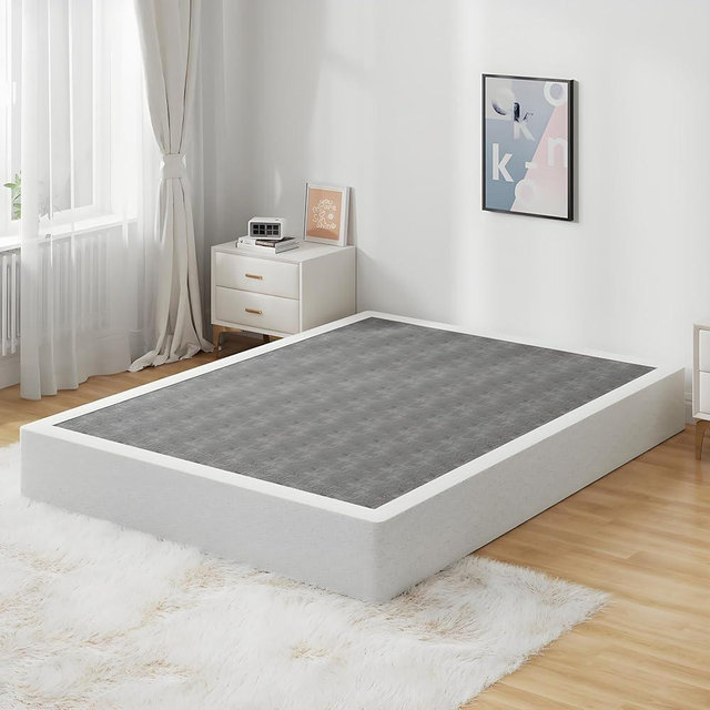 Snaye Queen Size Box Spring Bed Base 9 Inch, 3000lbs Heavy Duty Box Spring Queen Metal Mattress Foundation, Tool-Free Easy Assembly, Noise Free