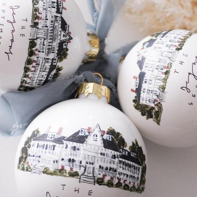 Custom Painted Ornament, Wedding Portrait, Housewarming Gift, House Portrait , Personalized Gift, Realtor Gift, Ornament Gift, Moving Gift