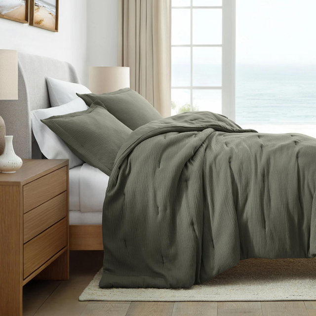 Ultra-Soft Cloud Weave Textured Comforter Set | Linens & Hutch