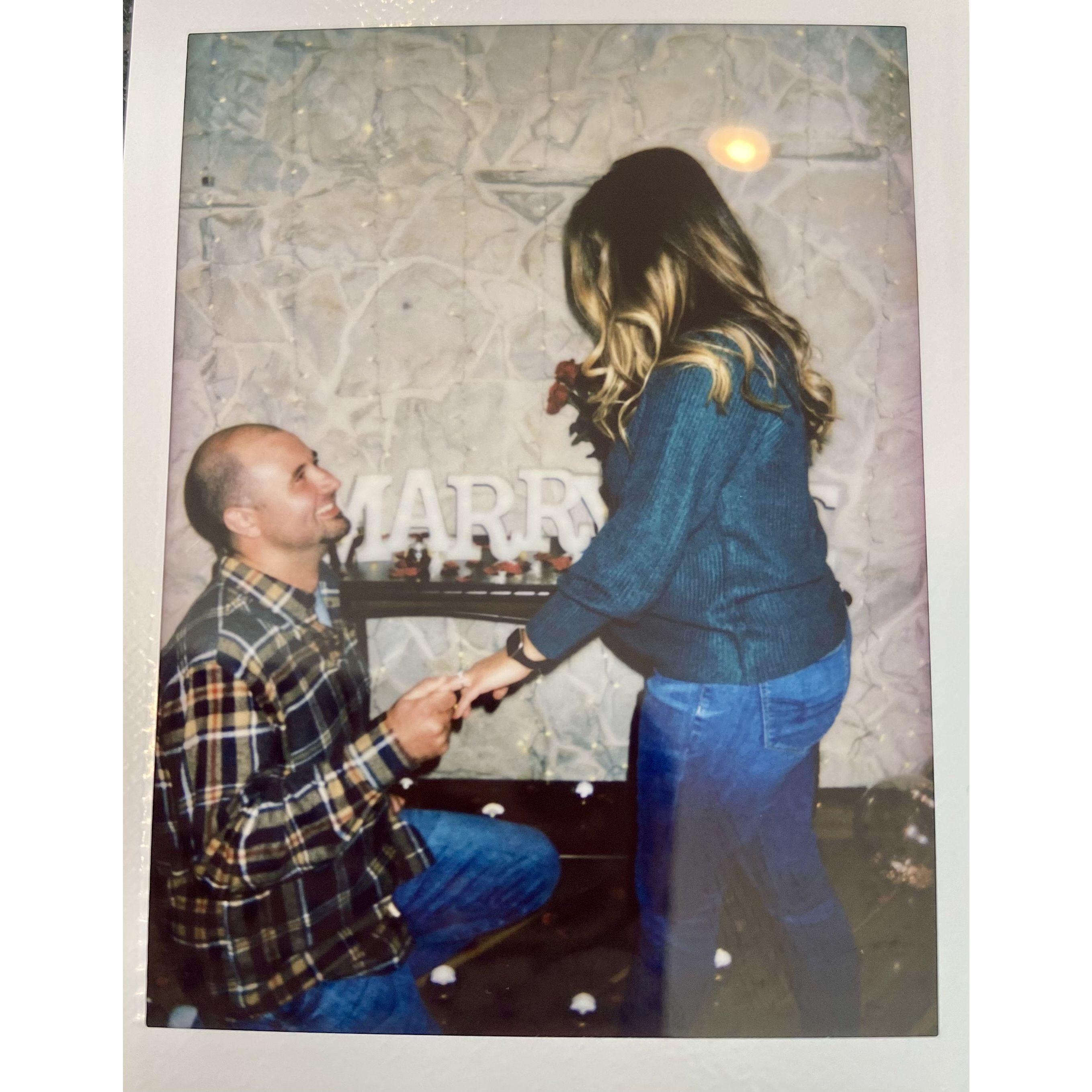 When Jay proposed! His smile is so big! :)