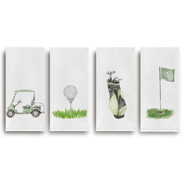 Cilrii Golf Gifts Kitchen Towels, Golfing Lover Gifts for Men Women Dish Tea Towels for Kitchen Decor, Gift for Golfers Decorative Hand Towel for Bathroom, 16x24 Inch Set of 4