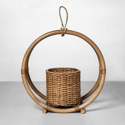 14.7" x 14.2" Rattan Round Hanging Planter Natural - Opalhouse™