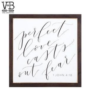1 John 4:18 Wood Wall Decor