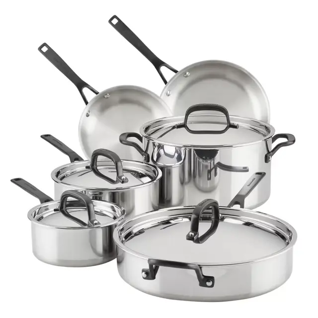 Kitchenaid® 5-Ply Clad Stainless Steel 10-Piece Cookware Set
