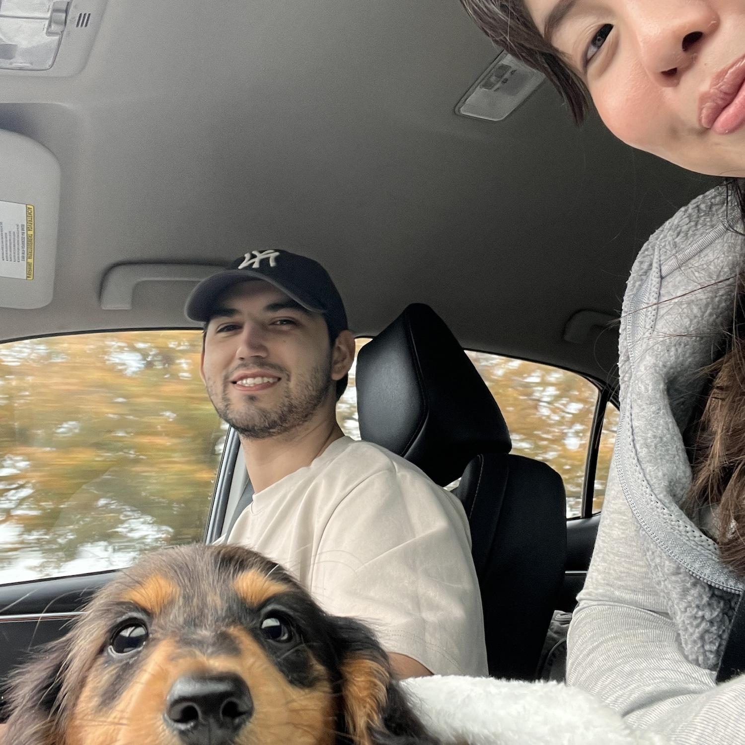 6 hr car ride to pick up Rocky!