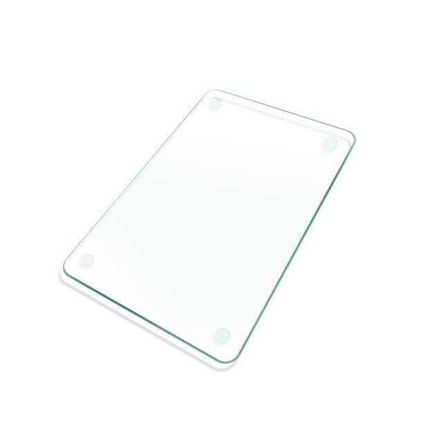 KimiDitt Tempered Glass Cutting Board, 12x8" Cutting Board for Kitchen Counter,Small Size Clear Glass,with Non-Slip Feet, Scratch Resistant,Heat Resistant